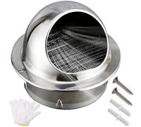 Grille D'aération en Acier Inoxydable, Ø50-300mm Sortie D’air Murale Ronde en INOX avec Grille AntisInsectes, Bouches D'aération Ronde Extérieur, Stable Durable(140mm/5.51in)