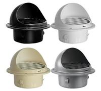 Grille D'aération en Acier Inoxydable, 70 100 150 160 170 180 190mm Grille Ventilation Aération, Sortie D'air Murale Ronde, Beige Noir Blanc Gris Grille de Ventilation(White,160mm/6.3in)