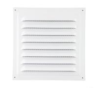 Grille d'aération en acier inoxydable anthracite 20 x 20 cm avec écran, pour installation au plafond ou au mur latéral, pièces modernes de qualité de l'air intérieur (1 pièce, blanc)