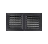 Grille d'aération en acier inoxydable avec écran intégré 300 x 150 mm - Pour chauffage et climatisation - Noir