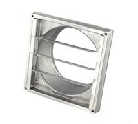 Grille d'aération en acier inoxydable avec persienne anti-retour, extracteur mural antirouille 304 pour salle de bain, cuisine, sèche-linge, capuchon extérieur imperméable (150 mm)