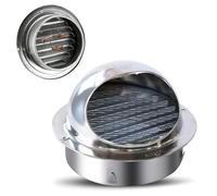 Grille D'aération En Acier Inoxydable De Cuisine,Sortie D’air Murale Ronde,Avec Écran En Maille,Pour Extracteur De Fumées,Camping-car,Grille Ventilation Aération De Salle De Bain(180mm)
