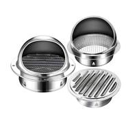 Grille d'aération en Acier Inoxydable, Ronde Grille Ventilation Hotte, Capot Sortie d’air, Murale Sphériques bouche d'aération, pour Murale Externe, Conduits d'Échappement 50-300mm(100mm/3.9in)