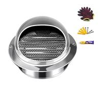 Grille D'aération En Acier Inoxydable Ronde Murale Ventilation Hotte Grille De Ventilation Ø 50-300mm Pour Tuyau/Tuyau Couverture De La Hotte D'aspiration Extérieure(125mm/4.9in)