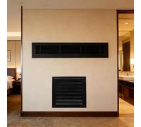 Grille d'aération en acier noir, 45,7 x 66 cm, grille CVC pour mur/plafond, ventilation durable avec filtre en maille, idéale pour la maison et le bureau