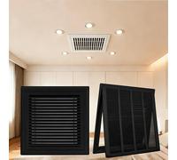 Grille d'aération en acier robuste 35,6 x 116,8 cm - Grille de filtre amovible pour entrée d'air froid CVC, installation murale/plafond, finition noire durable