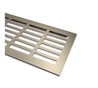Grille d'aération en aluminium | 100 mm x 400 mm | Couleur: acier inoxydable - brossé | Grille d'aération Alu | Tôle à nervures | Grille de ventilation | Grille de chauffage | Grille de ventilation