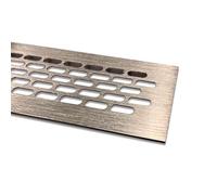 Grille d'aération en aluminium | 60 mm x 400 mm | Couleur : acier inoxydable brossé | Grille de ventilation en aluminium | Tôle alvéolaire | Grille d'aération | Grille de ventilation | Grille de