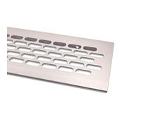 Grille d'aération en aluminium | 60 mm x 400 mm | Couleur : aluminium | Grille de ventilation en alu | Tôle nervurée | Grille d'aération | Grille de chauffage | Grille d'aération/Ventilation