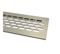 Grille d'aération en aluminium | 60 mm x 500 mm | Couleur: aspect acier inoxydable | Grille de ventilation en aluminium | Tôle d'âme | Grille de ventilation | Grille de chauffage | Grille de