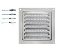 Grille d'Aération en Aluminium Anodisé avec Maille de Protection, Grille de Ventilation Intérieure/Extérieure en Métal, Disponible en Plusieurs Tailles pour Baignoire et Cuisine. (12,5 x 12,5 cm)