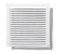 Grille d'aération en aluminium avec moustiquaire vissable 200 x 200 mm. Couleur : blanc