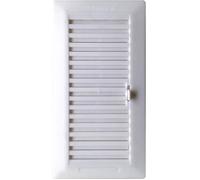 Grille d'aération en aluminium blanc à encastrer 26x13,3cm - Passage d'air réglable de 0 à 150cm2