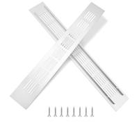 Grille d'aération en Aluminium Grille de Ventilation Rectangulaire avec Vis pour la Ventilation des Placards et des Chambres 35 x 5cm Argent 2 Pièces