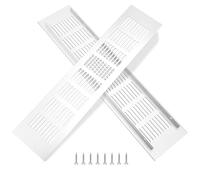 Grille d'aération en Aluminium Grille de Ventilation Rectangulaire avec Vis pour la Ventilation des Placards et des Chambres 35 x 8 cm Argent 2 Pièces