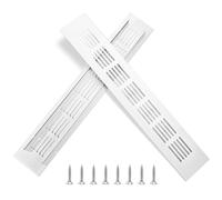 Grille d'aération en Aluminium Grille de Ventilation Rectangulaire avec Vis pour la Ventilation des Placards et des Chambres 30x5cm Argent 2 Pièces