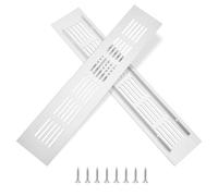 Grille d'aération en Aluminium Grille de Ventilation Rectangulaire avec Vis pour la Ventilation des Placards et des Chambres 25 x 5cm Argent 2 Pièces