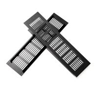 Grille d'aération en Aluminium Grille de Ventilation Rectangulaire pour la Ventilation des Placards et des Chambres 30x8cm Noir 2 Pièces