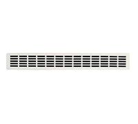 Grille d'Aération en Aluminium Pour Plan de Travail de Cuisine, Revêtement en Poudre Blanc RAL 9016, Grille d'Aération de la Chaleur avec Socle en Aluminium. (50 x 7 cm)