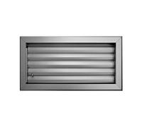 Grille d'Aération en Anodisé Aluminium avec Ailettes Incurvées qui Sont Déplacées Toutes Ensemble en Position Supérieure, Moyenne ou Inférieure Pour Diriger en Conséquence le Flux d'Air. (30 x 15 cm)