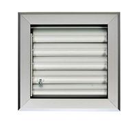 Grille d'Aération en Anodisé Aluminium avec Ailettes Incurvées qui Sont Déplacées Toutes Ensemble en Position Supérieure, Moyenne ou Inférieure Pour Diriger en Conséquence le Flux d'Air. (15 x 15 cm)