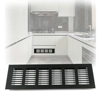 Grille d'aération en Maille Noire de qualité supérieure pour tiroirs et placards de Cuisine, Grille d'aération en Aluminium Durable, 14,5 x 97 cm pour Une Ventilation et Une Circulation d'ai