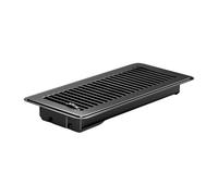 Grille d'aération en métal robuste de 10,2 x 30,5 cm - Grille de sol CVC facile à installer - Flux réglables - Grille de sol en métal noir