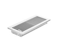 Grille d'aération en métal robuste de 10,2 x 30,5 cm - Grille de sol CVC facile à installer - Flux réglables - Grille de sol en métal noir