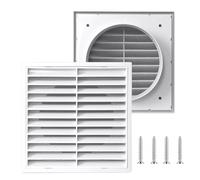 Grille d'aération en métal, Sortie d'air avec grille de protection, protection contre les intempéries, Installation intérieure et extérieure(ID:4"(100mm))