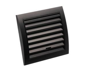 Grille d'aération en plastique ABS, anthracite, Ø 100 mm 150 x 150 mm avec régulateur coulissant