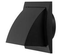 Grille d'aération en plastique anthracite Ø 100 mm - Couvercle de grille d'aération avec clapet anti-retour/rabat de gravité - Grille extérieure avec robinet rond