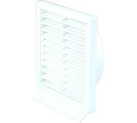 Grille d'aération en plastique blanc - Raccord rond pour tuyau et tuyau - Avec sorties d'air rigides - Diamètre : 150 mm/225 x 225 mm - Blanc