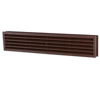 Grille d'aération en plastique marron pour porte de cuisine ou salle de bain - 450 x 92 mm