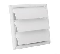 Grille d'aération en plastique pour ventilateur d'échappement - 15,2 cm - Blanc - Simple couche - Pour système d'air frais - Installation murale - Facile à peindre et à nettoyer