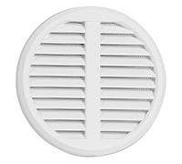 Grille d'aération en plastique réglable pour tubes de 75 à 125 mm, Dimensions de recouvrement : 140 mm, avec protection contre les insectes