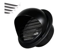 Grille d'Aération exterieur avec Moustiquaire Intégrée, d'Évacuation d'Air, Parfaite pour Hottes d'Aspiration, Ventilations et Conduits d'Échappement(Noir,80mm/3.1in)