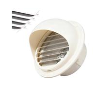 Grille d'Aération exterieur avec Moustiquaire Intégrée, d'Évacuation d'Air, Parfaite pour Hottes d'Aspiration, Ventilations et Conduits d'Échappement(Blanc laiteux,150mm/5.9in)