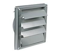 Grille d'aération extérieure - 180 x 180 mm - Raccord 125 mm - En acier inoxydable