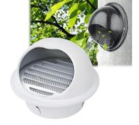 Grille d'aération extérieure - Capuchon d'aération mural en acier inoxydable - Grille ronde coupe-vent et imperméable pour la maison, la salle de bain, la cuisine - Options noir, blanc, gris
