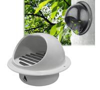 Grille d'aération extérieure en acier - Bouchon d'aération mural rond en noir/blanc/gris, grille d'aération coupe-vent et imperméable pour la maison, la salle de bain et la cuisine