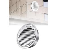 Grille d'aération extérieure ronde en acier inoxydable, grille à persiennes, couvercle de ventilation, protection contre la pluie, for ventilation intérieure et extérieure(Silver,150mm/5.9in)