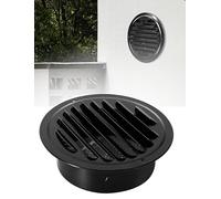 Grille d'aération extérieure ronde en acier inoxydable, grille à persiennes, couvercle de ventilation, protection contre la pluie, for ventilation intérieure et extérieure(Black,180mm/7.08in)