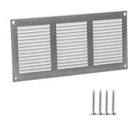 Grille d'aération galvanisée 300 x 150 mm - Grille d'aération en métal avec moustiquaire - Couvercle d'aération rectangulaire pour murs et plafonds - Grille d'entrée et d'évacuation d'air pour