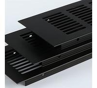 Grille d'aération Grille de ventilation rectangulaire en aluminium de 150 mm de large, grille de ventilation noire, armoire, armoire à chaussures, grille de refroidissement(Size:50 * 400mm)
