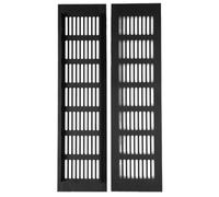Grille d'aération, grille métallique, alliage d'aluminium interne noir, lot de 2(80x150mm)