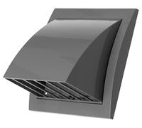 Grille d'aération grise Ø 100 mm avec protection contre les intempéries - Grille de protection contre les intempéries - Grille de façade avec clapet anti-retour