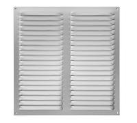 Grille d'aération intempéries en alu, anodisée - 300x300 mm avec moustiquaire, vis et chevilles