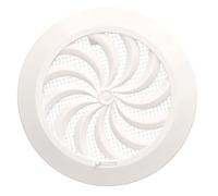 Grille d'aération - KOTARBAU - 100 mm - Moustiquaire anti-insectes - Bride arrière réglable - PVC blanc