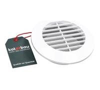 KOTARBAU® Grille de ventilation ⌀100 mm - Bride ronde - Blanc - Grille d'aération - Grille d'aération - Grille d'aération - Grille d'aération en plastique - Protection contre les intempéries