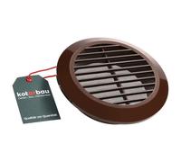 KOTARBAU® Grille de ventilation ⌀ 125 mm Ronde avec bride Brune Ventilation Protection contre les insectes Grille à lamelles Grille de ventilation Raccord tubulaire Grille d'aération Évent Grille de